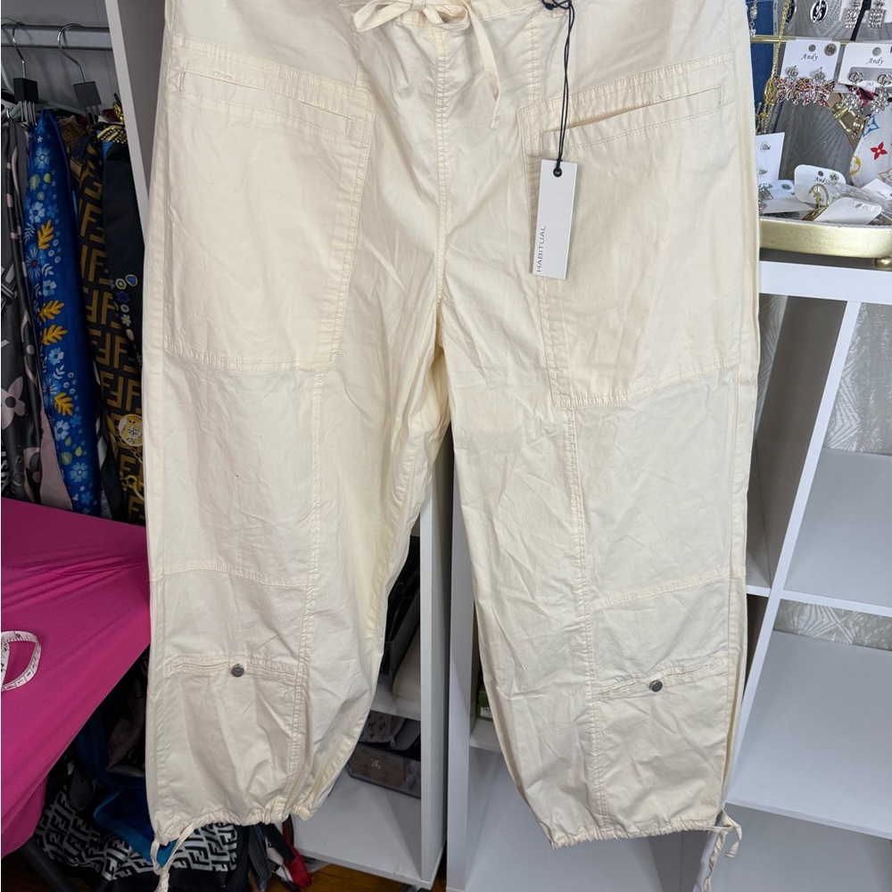Habitual Cream Cargo Pants with Relaxed Fit